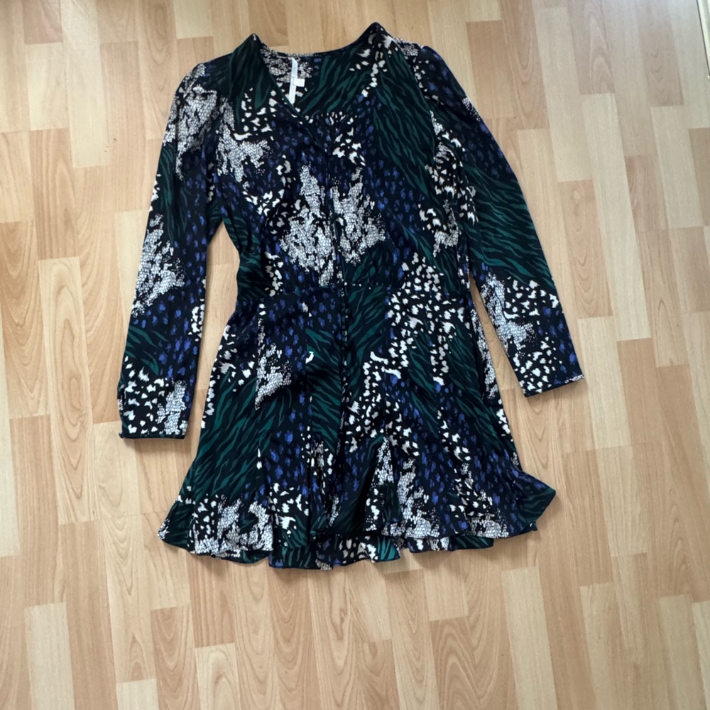 Veronica Beard Green and Blue Patterned Dress